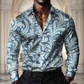2025 Men'S Paisley Ethnic Flowers Shirt Long Sleeve Vintage Retro Vacation Daily Wear Turndown 3D Print Button up Shirts