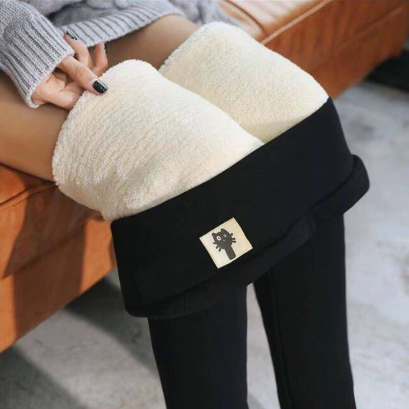 Winter Women Leggings Fleece Lined Velvet Keep Warm Pants High Waist Leggings Women Solid Comfortable Stretchy Thermal plus Size