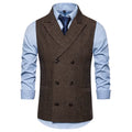Vest Men Double Breasted Suit Vests Men Mens Sleeveless Suit Vest Waistcoat Vintage Formal Blazers Waistcoat for Wedding Chaleco