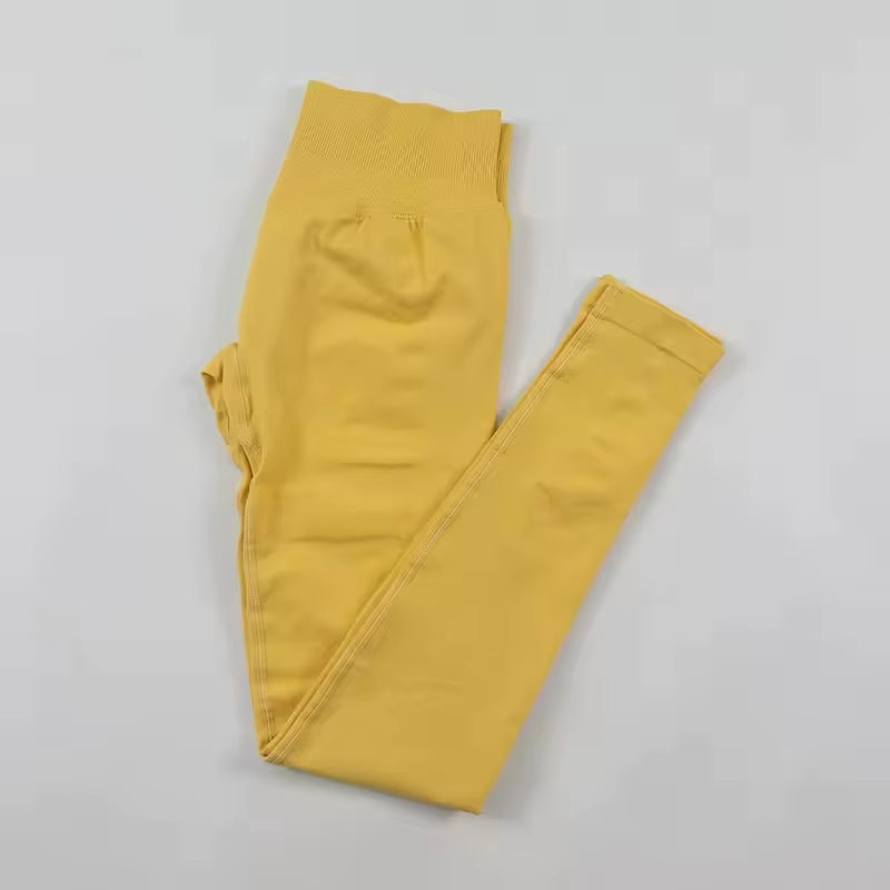 Yoga Leggings Women Scrunch Butt Seamless Yoga Pants Workout Gym Leggings Ribbed Low Waist Fitness Butt Lifting Sports Tights