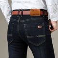 Business Men'S Jeans Casual Straight Stretch Fashion Classic Blue Black Work Denim Trousers Male Brand Clothing