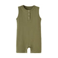 Organic Cotton Baby Summer Rompers Ribbed Infant Boys Girls Sleeveless Jumpersuit Bebe Soft Solid Color Jumpsuit Outfit