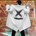 2026 Autumn Men Hooded Jackets Print Harajuku Windbreaker Ribbon Overcoat Male Casual Outwear Hip Hop Streetwear Coats LBZ155