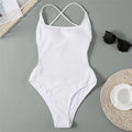Sexy 3 Colors Backless High Leg Cut Women Swimwear One Piece Swimsuit Female Ribbed Padded Bather Bathing Suit Swim Lady V2944SW