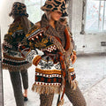 Fringe Knit Long Cardigan