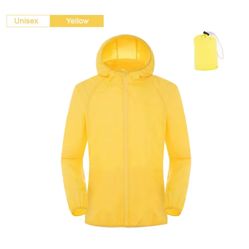 D2 Raincoat Camping Rain Suit Pants Jacket Men/Women Waterproof Sun Water Protection Clothes Dry Skin Windbreaker with Pocket