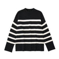 Autumn Winter Casual Oversized Striped Pullovers Women Knitted Basic Loose-Fitting Thick Jumpers Sweaters Female Knitted Tops