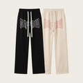 Men's letter print straight pants
