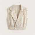 Khaki linen tank top