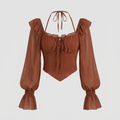 Flare sleeve halter top