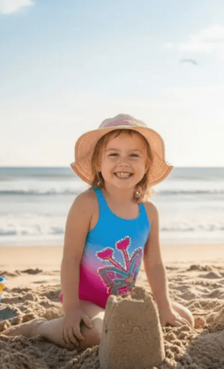 LuvBug Girl’s swimsuit / Butterfly Print / Made in Canada