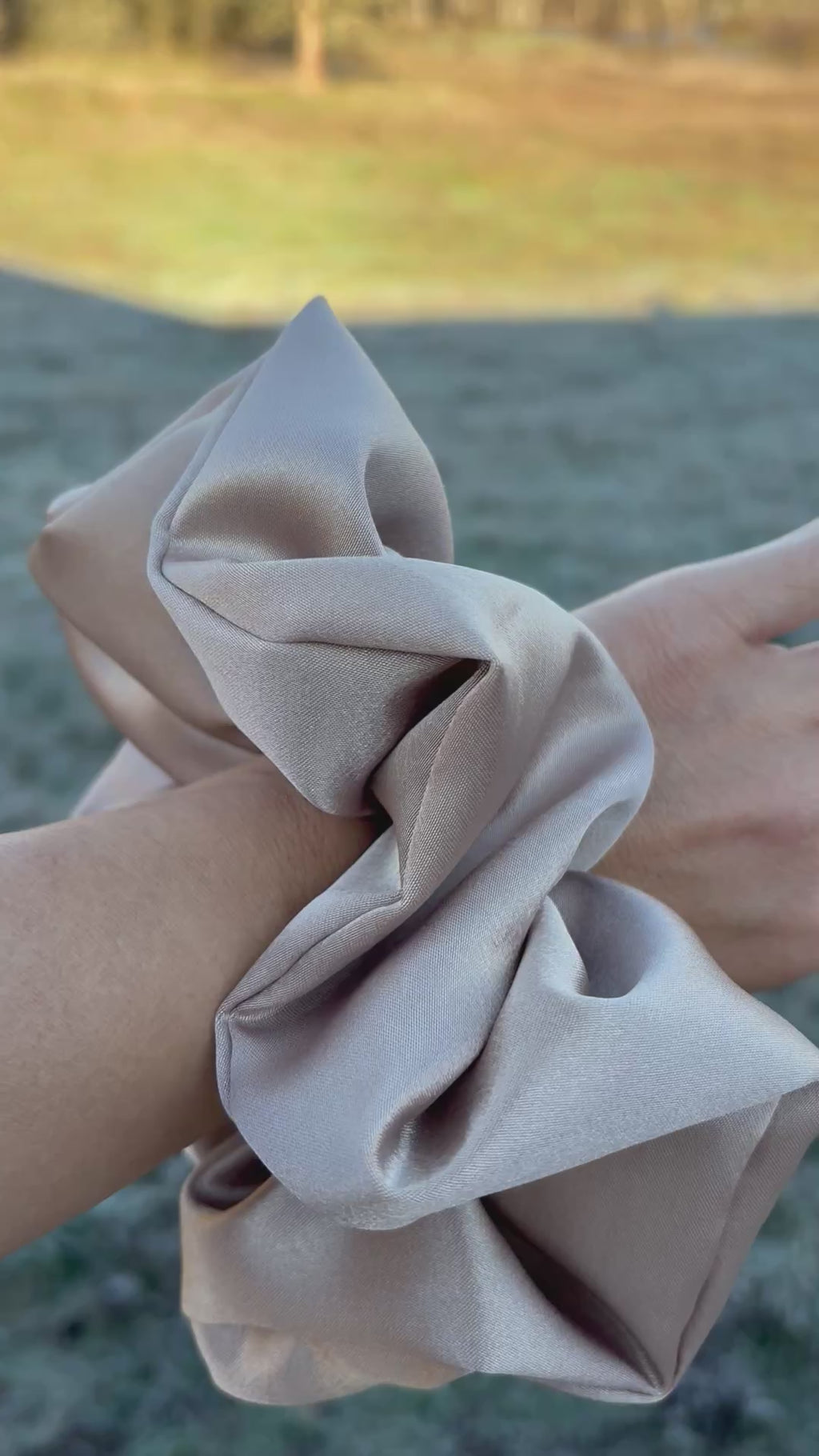 It's Fine - Oversized Beige Satin Scrunchie (XXL)