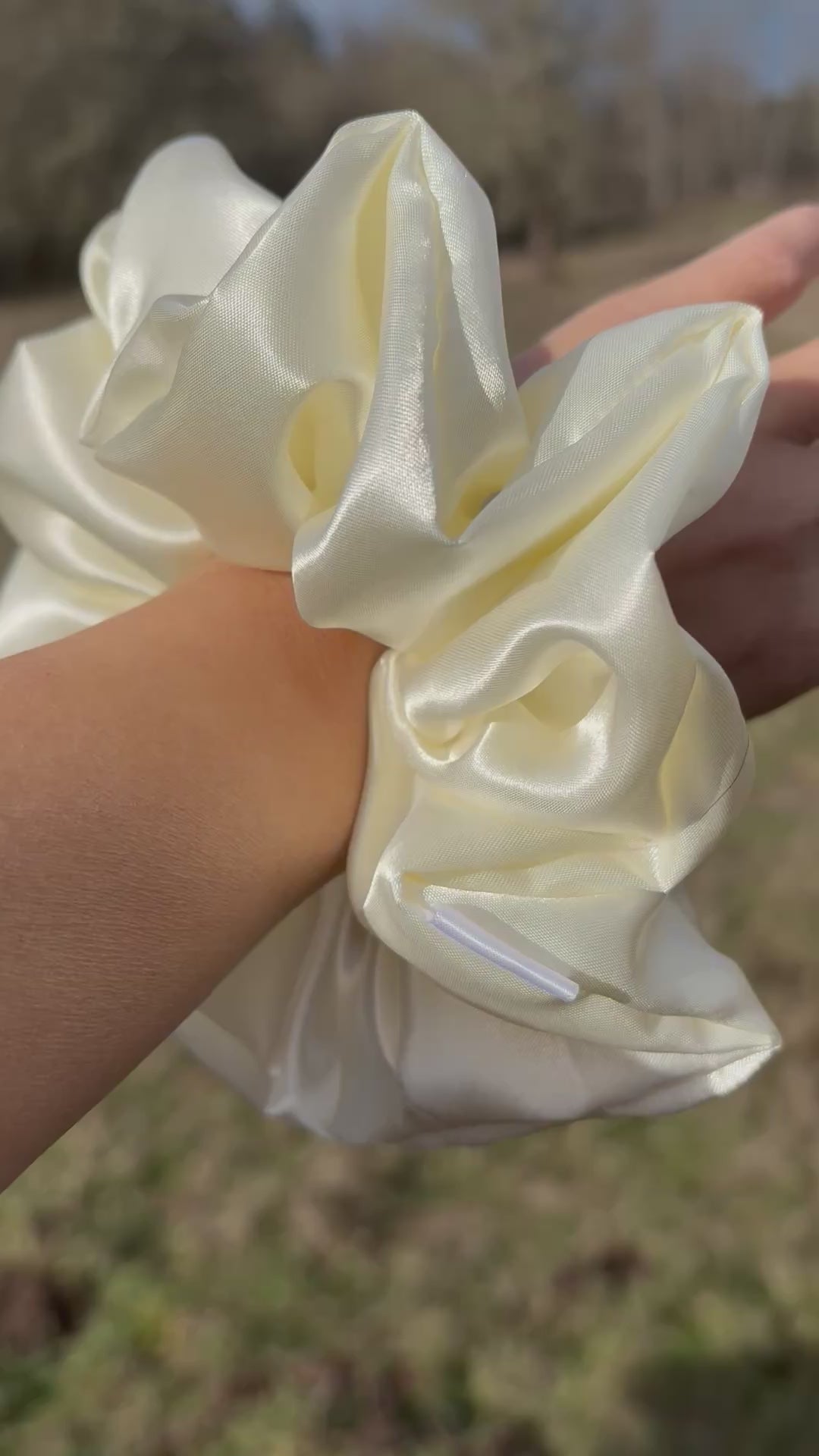 Amazing Grace - Oversized Light Yellow Satin Scrunchie (XXL)