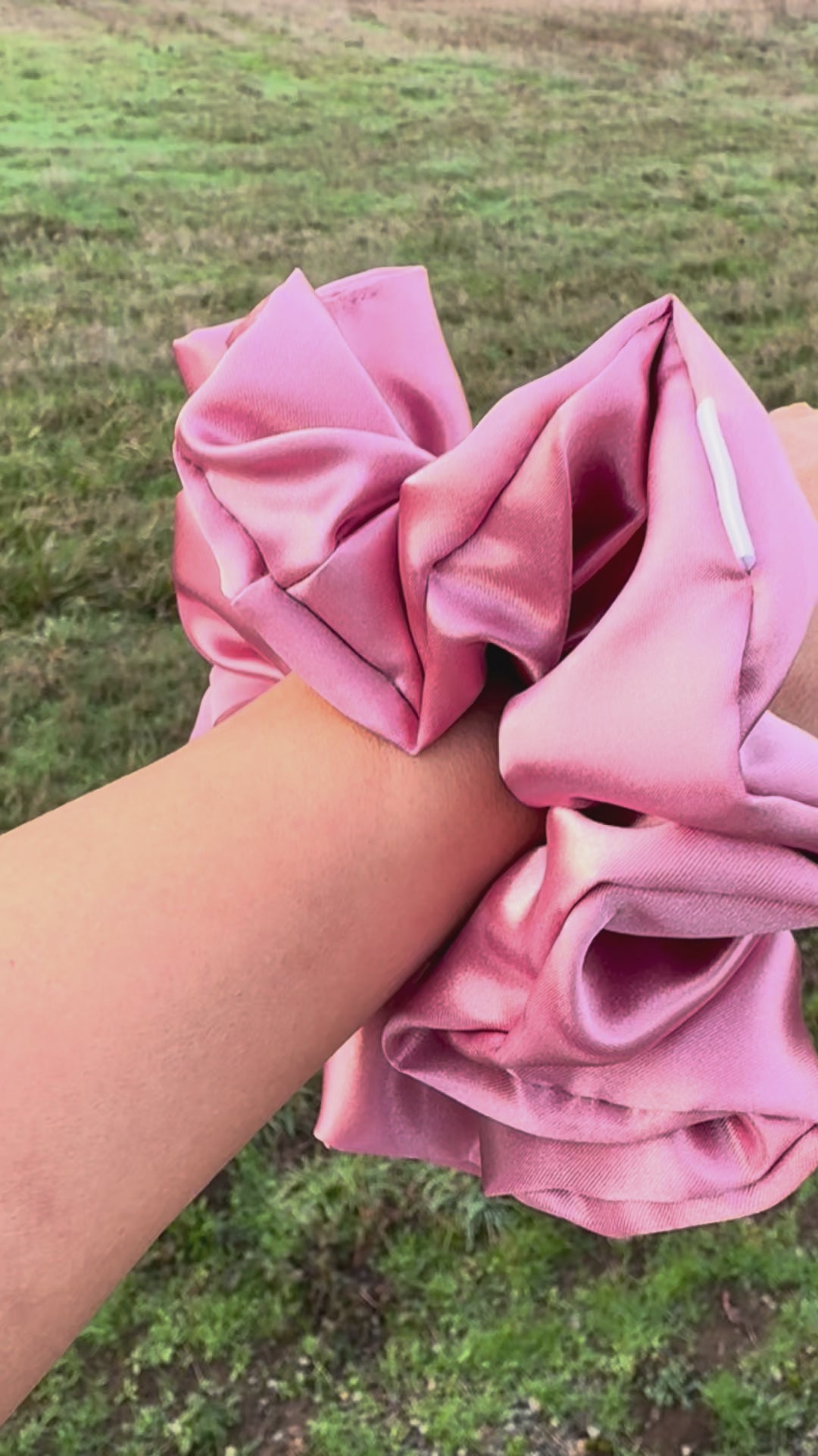 Rosé All Day - Oversized Dusty Rose Satin Scrunchie (XXL)