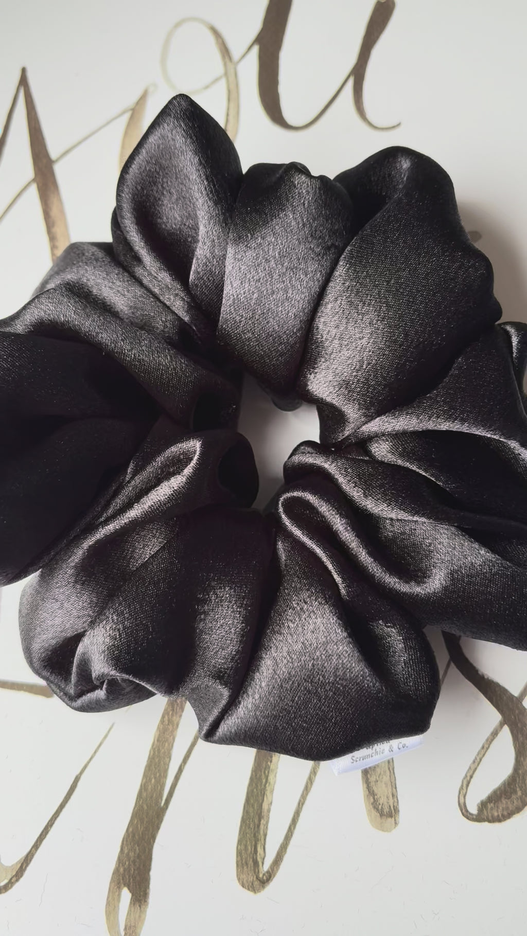 Power Mode - Oversized Black Satin Scrunchie (XXL)
