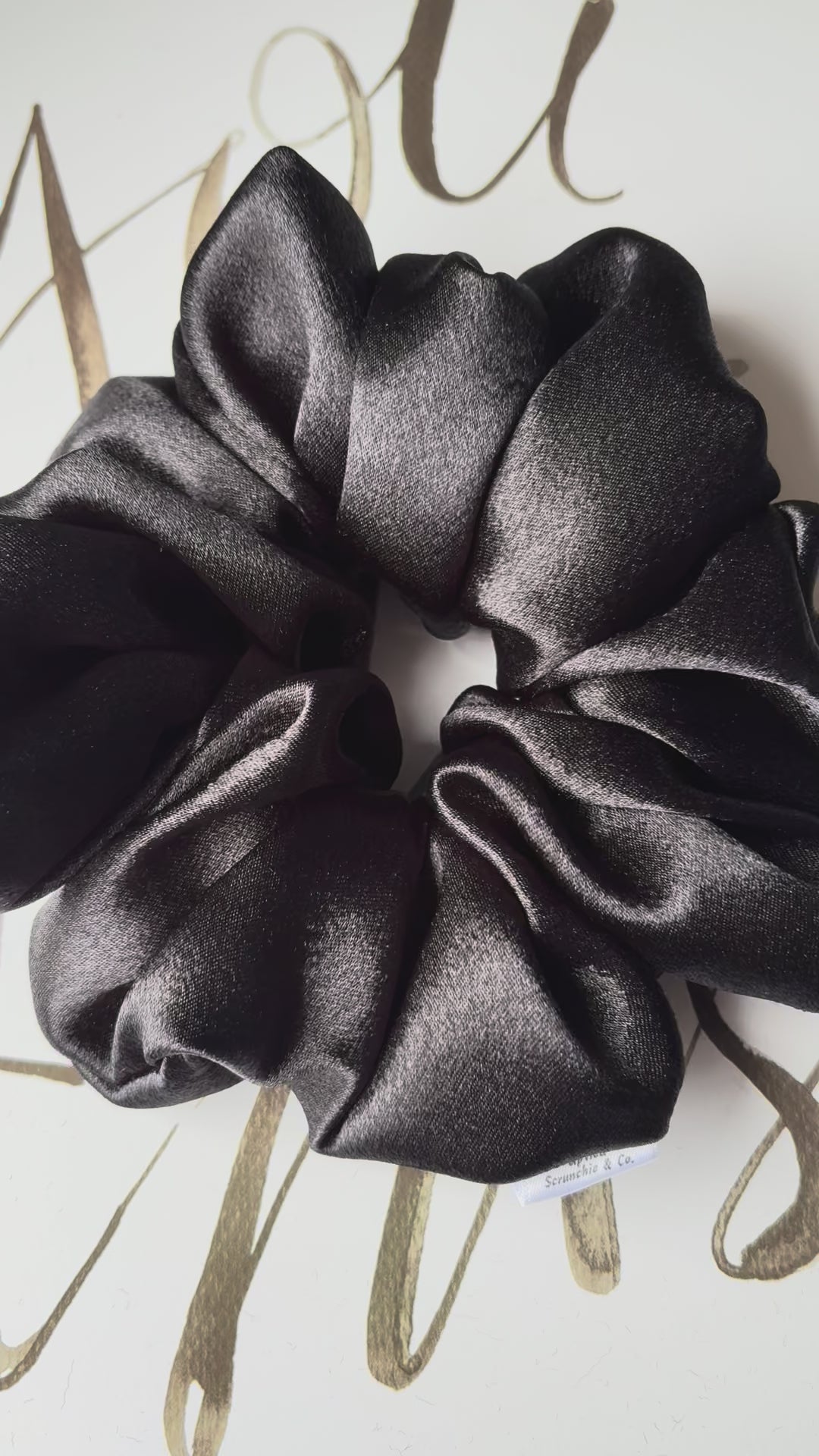 Power Mode - Oversized Black Satin Scrunchie (XXL)