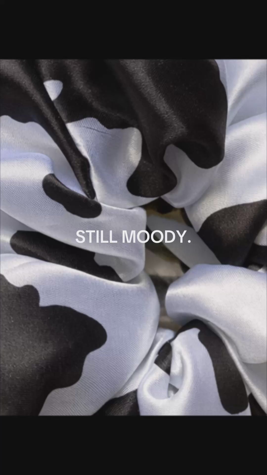Still Moody - Oversized Black & White Satin Scrunchie (XXL)