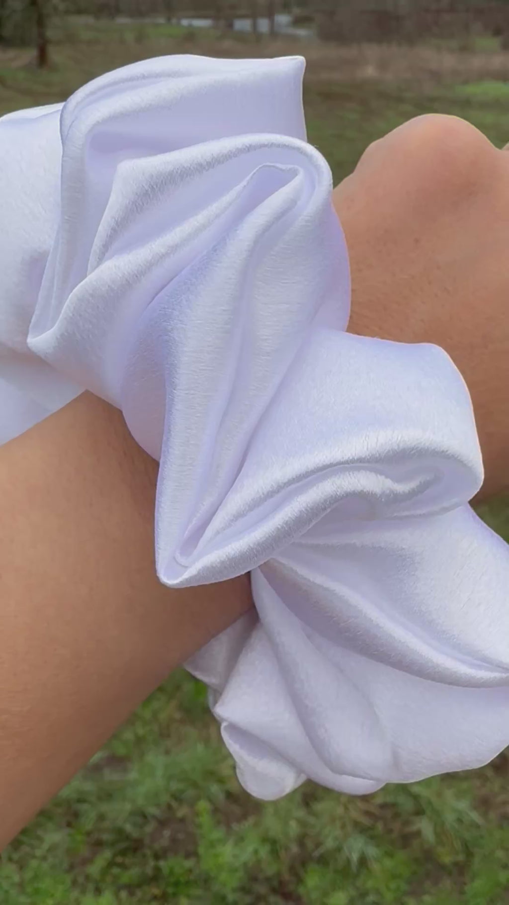 Yes I Do – White Satin Scrunchie | XXL Oversized Scrunchie