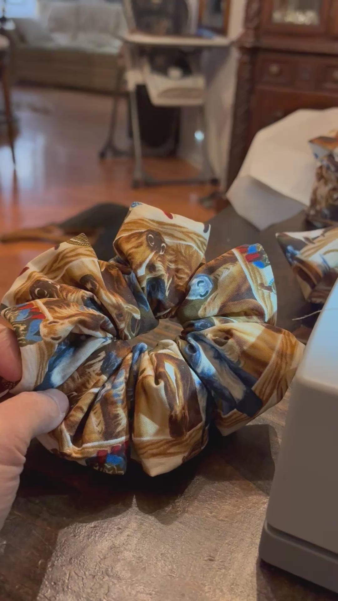 Hold Your Horses – Brown Cotton XL Scrunchie | Oversized Everyday Essential