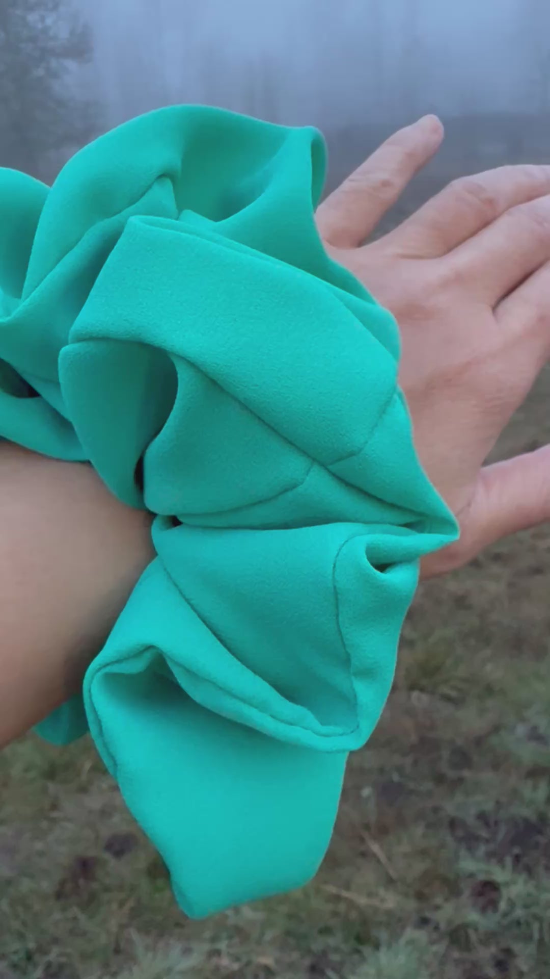 Still With Me - Oversized Teal Rayon Scrunchie (XXL)