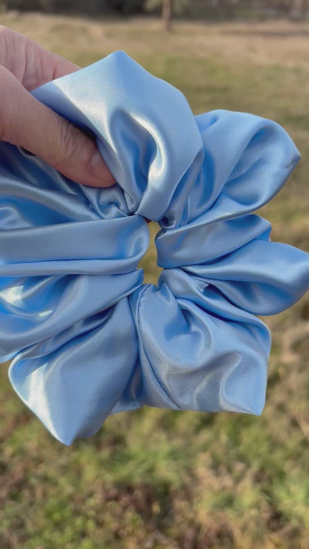 Feeling Blue - Oversized Blue Satin Scrunchie (XXL)