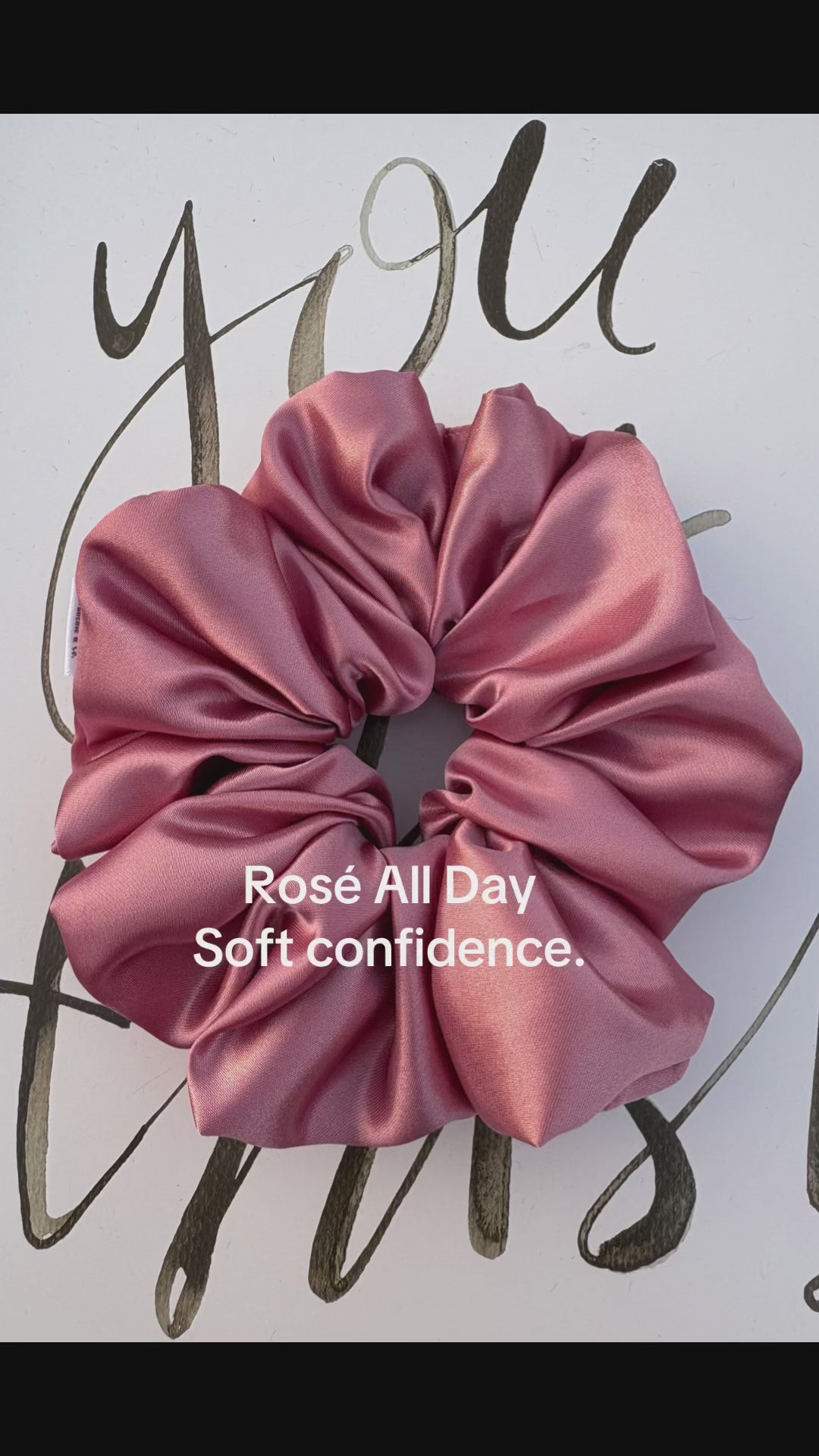 Rosé All Day - Oversized Dusty Rose Satin Scrunchie (XXL)