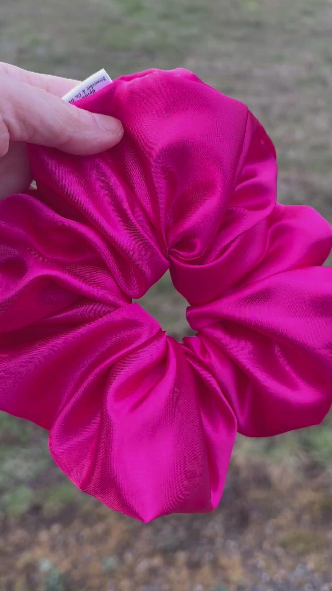 Miss Attitude - Oversized Cherry Red Satin Scrunchie (XXL)