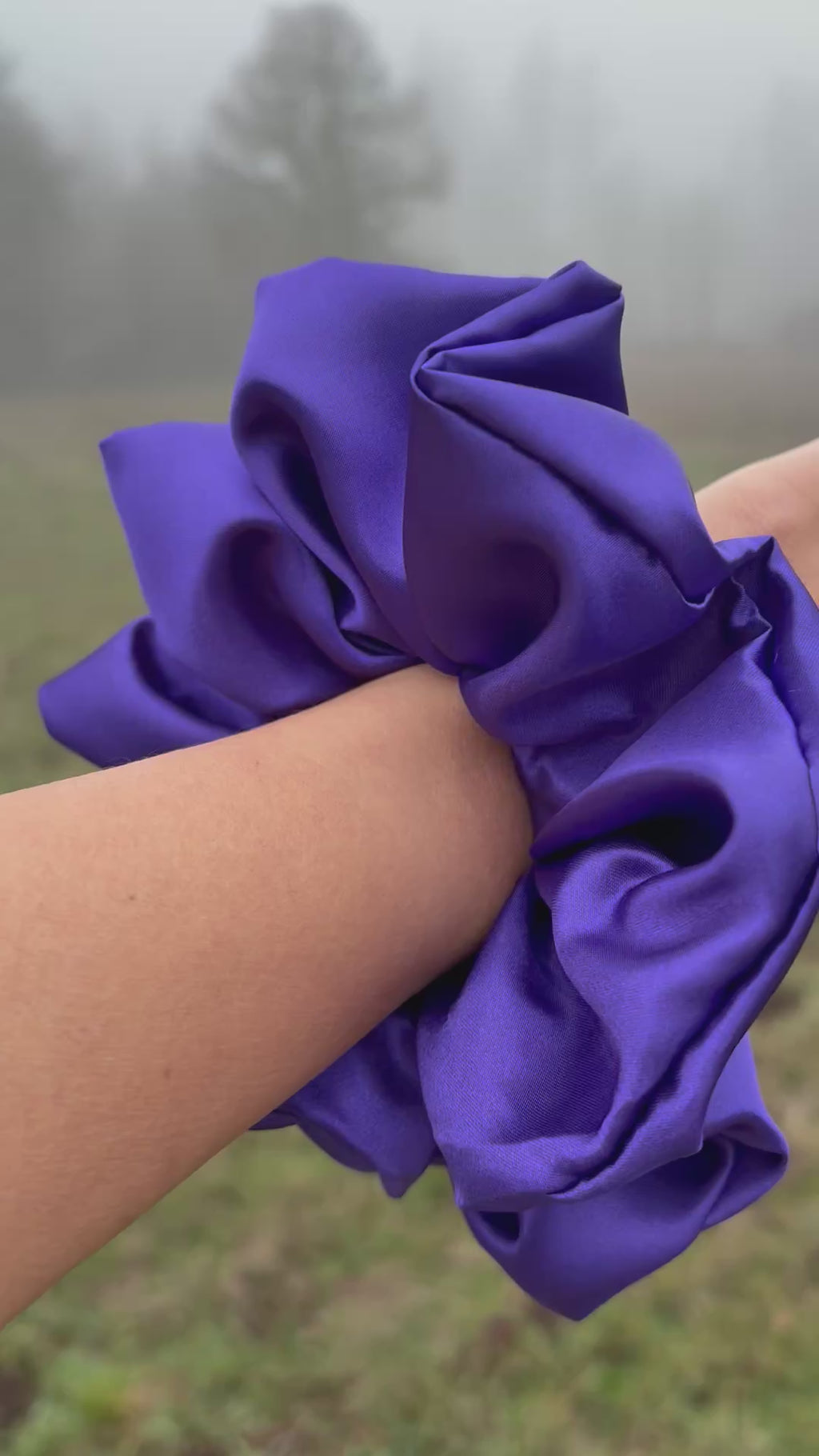 Mind Your Business - Oversized Purple Satin Scrunchie (XXL)