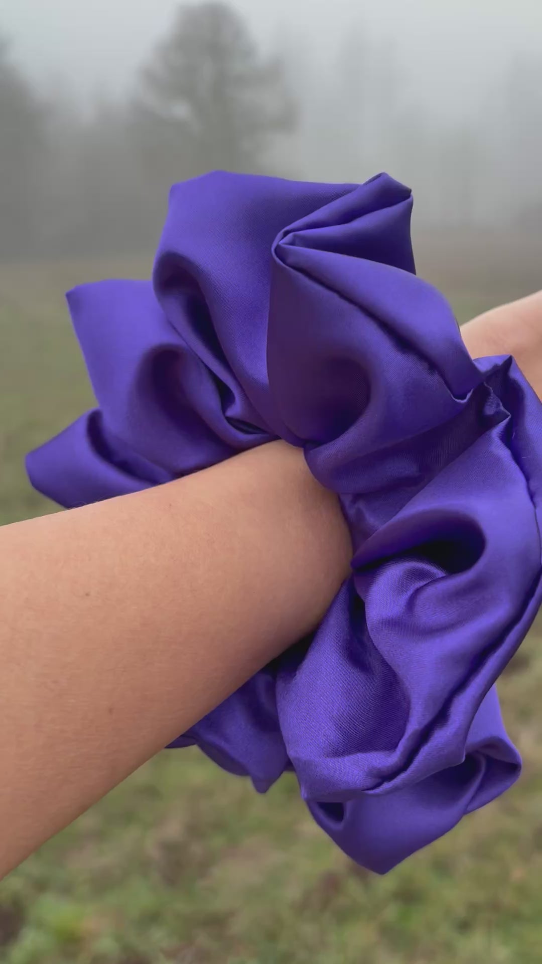 Mind Your Business - Oversized Purple Satin Scrunchie (XXL)