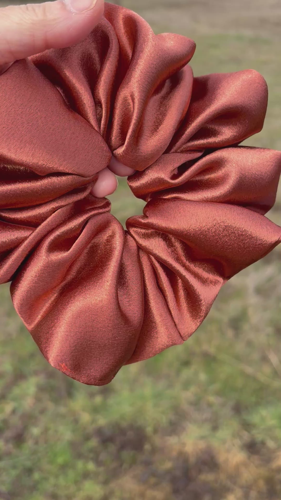 Whatever - Oversized Auburn Satin Scrunchie (XXL)