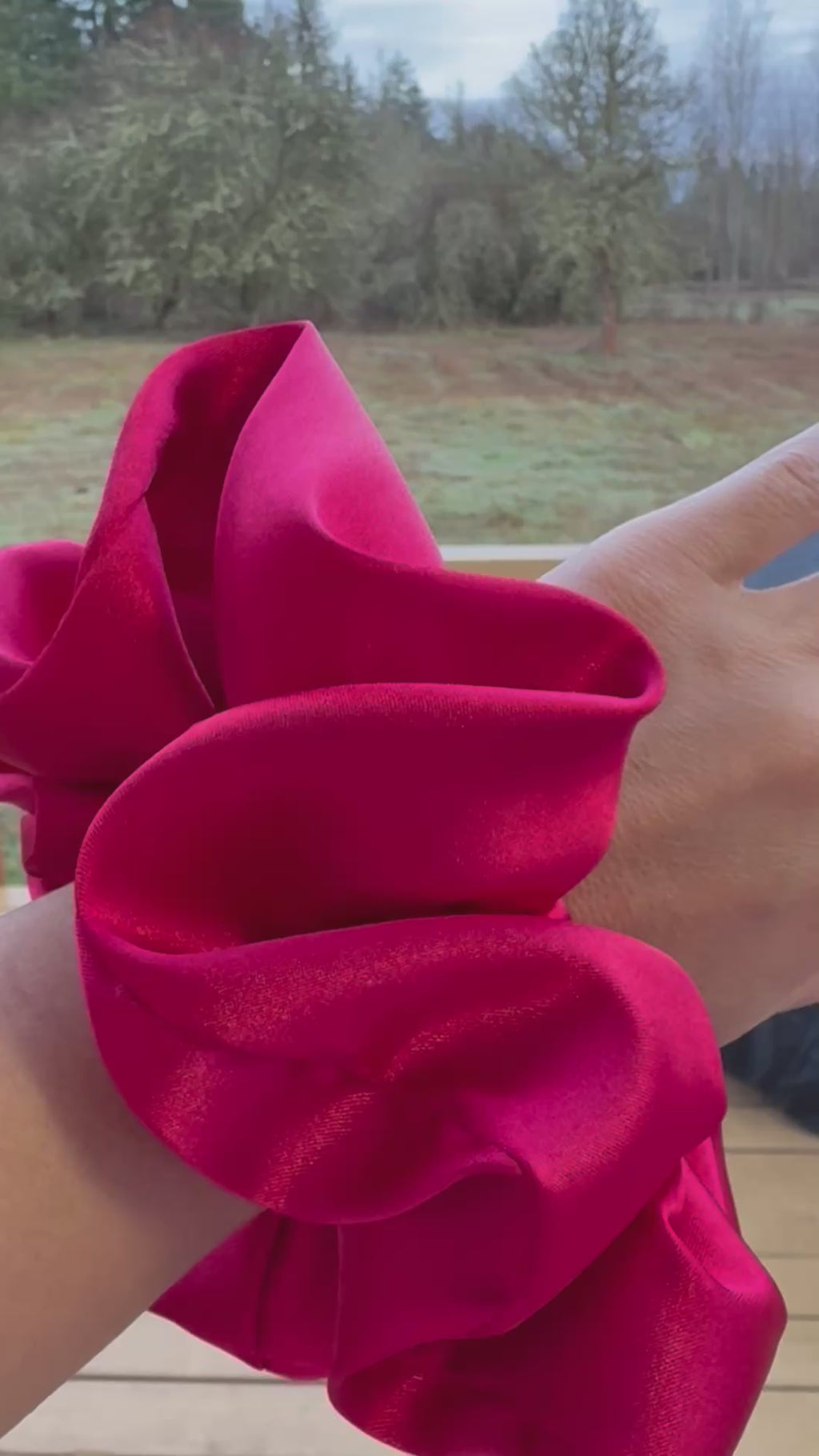 Why Are You So Obsessed? - Oversized Red Stretch Satin Scrunchie (XXL)
