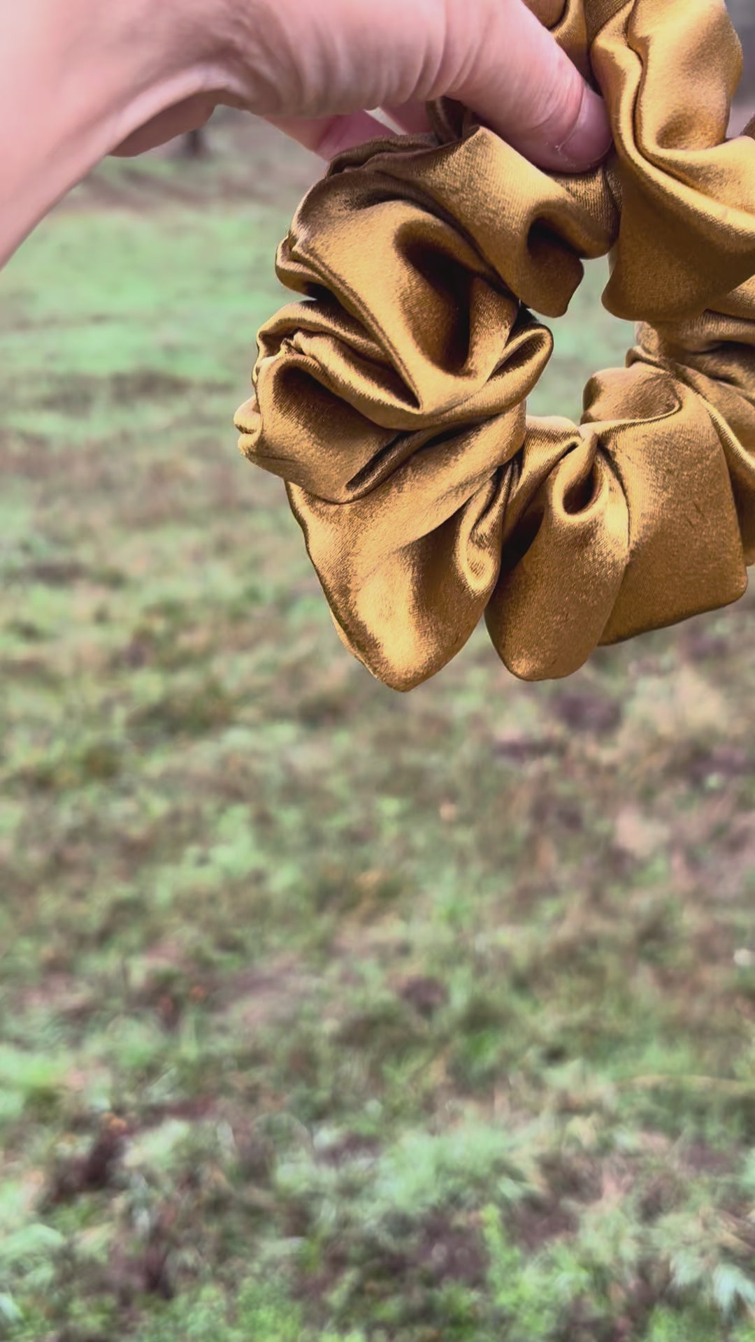 Gold Digger - Oversized Gold Satin Scrunchie (XXL)