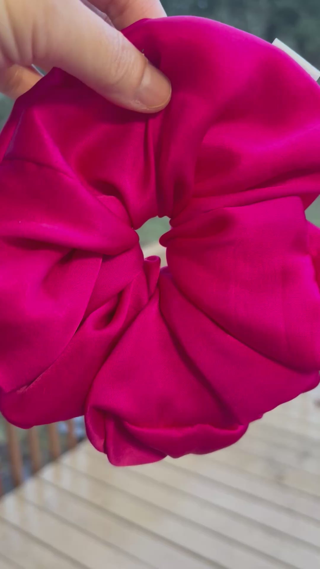 Boss Vasana XXL oversized dark pink 22MM pure mulberry silk scrunchie - UpTied Scrunchie Co
