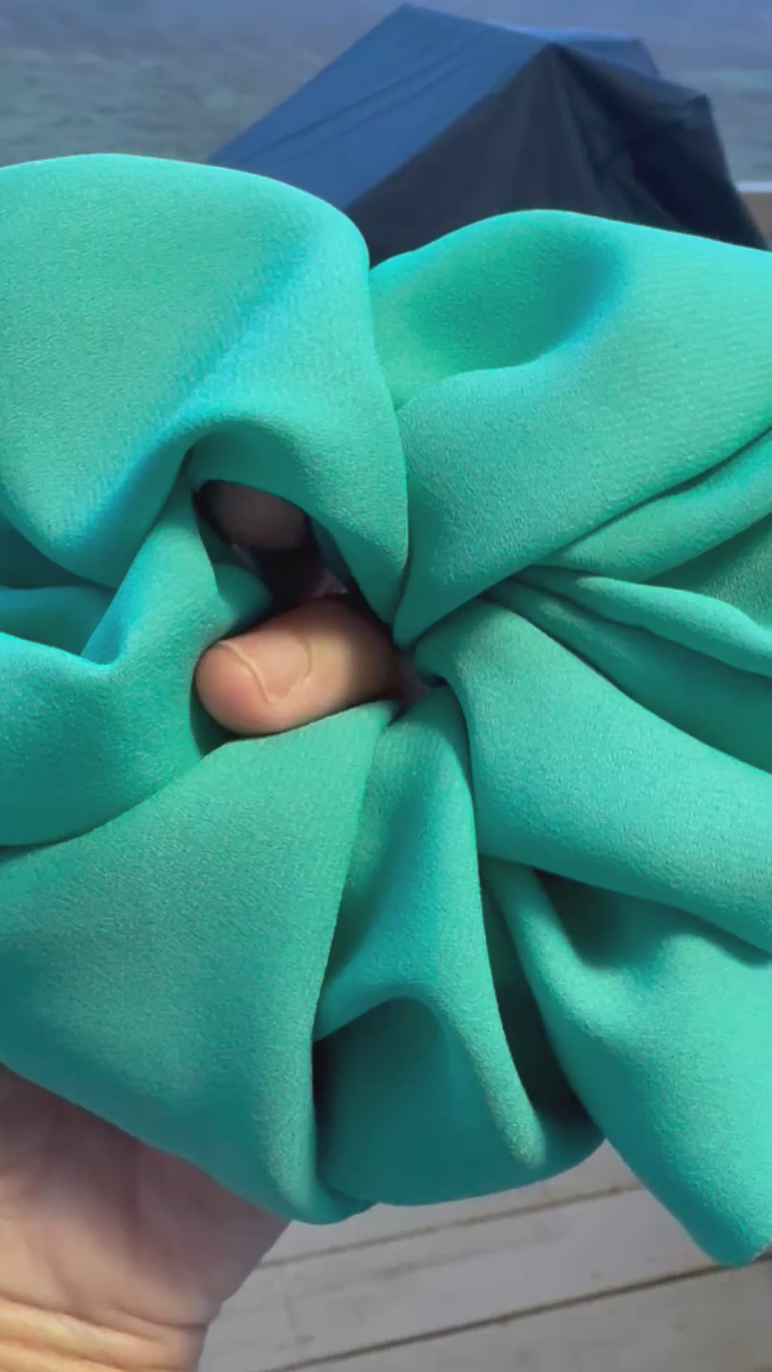 Still With Me - Oversized Teal Rayon Scrunchie (XXL)