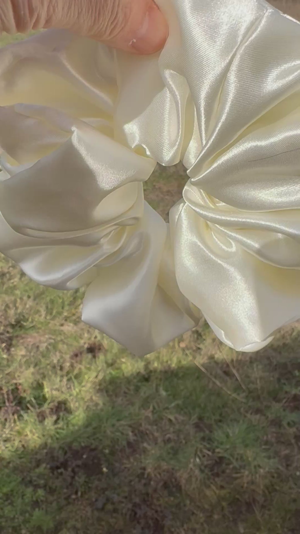 Amazing Grace - Oversized Light Yellow Satin Scrunchie (XXL)