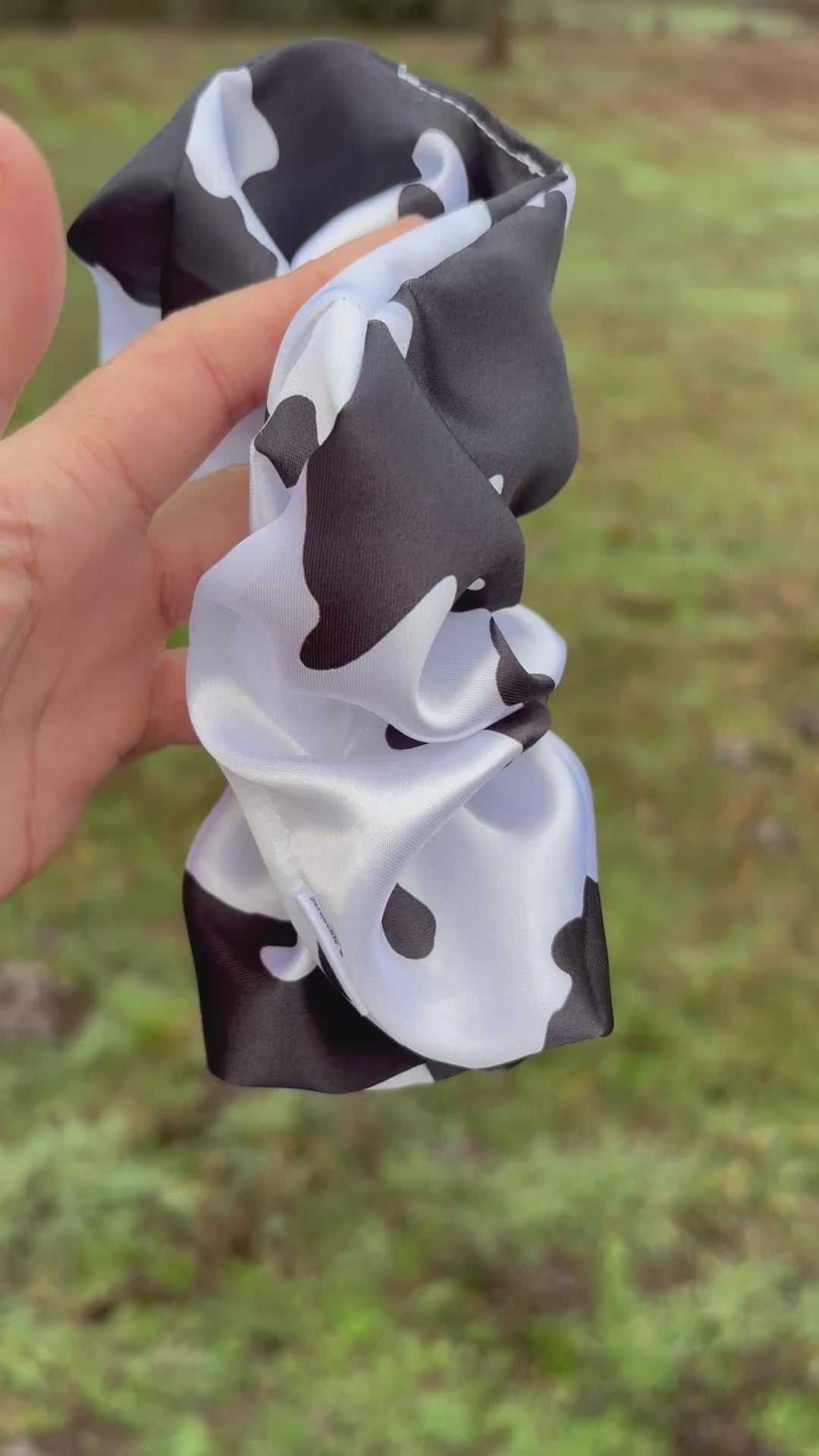 Still Moody - Oversized Black & White Satin Scrunchie (XXL)