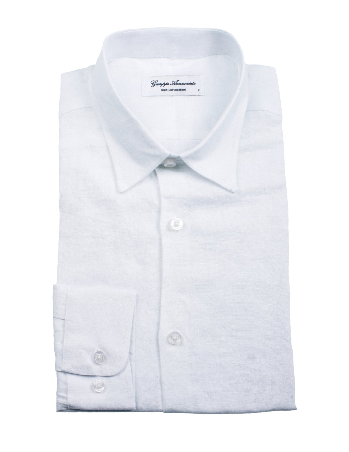 White solid Color Pure linen shirt-0